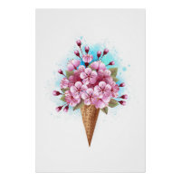 Rosa Sakura Ice Waffel