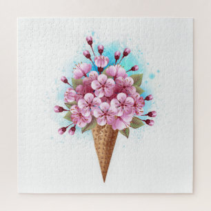 Rosa Sakura Ice Waffel Puzzle