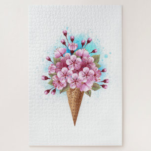 Rosa Sakura Ice Waffel Puzzle