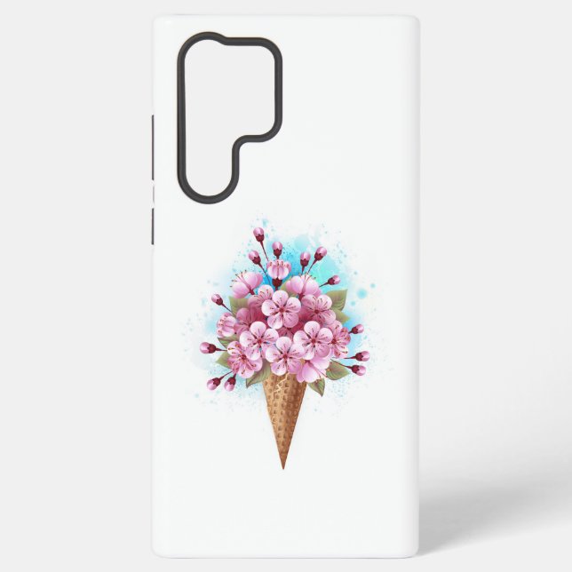 Rosa Sakura Ice Waffel Samsung Galaxy Hülle (Rückseite)
