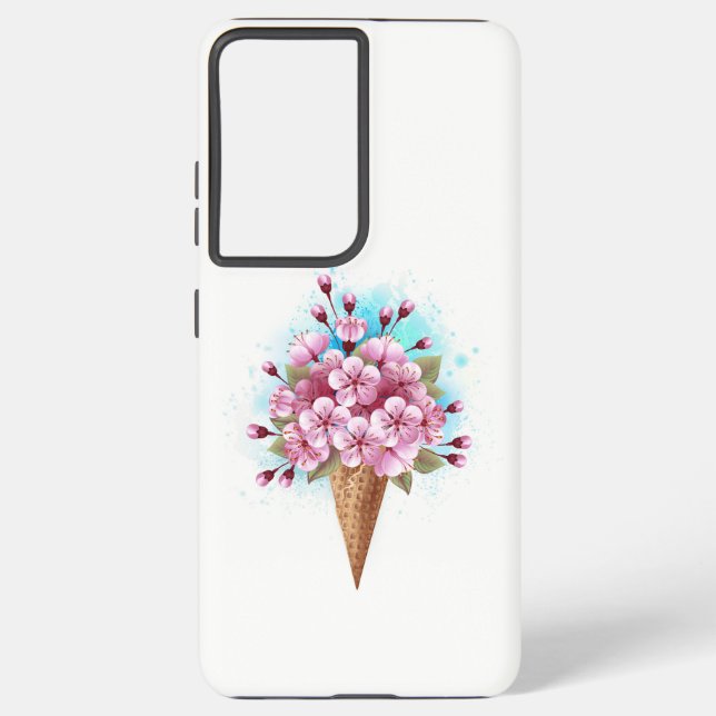 Rosa Sakura Ice Waffel Samsung Galaxy Hülle (Rückseite)