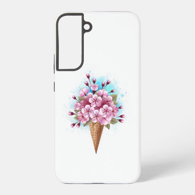 Rosa Sakura Ice Waffel Samsung Galaxy Hülle (Rückseite)