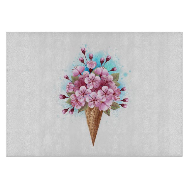 Rosa Sakura Ice Waffel Schneidebrett (Vorderseite)