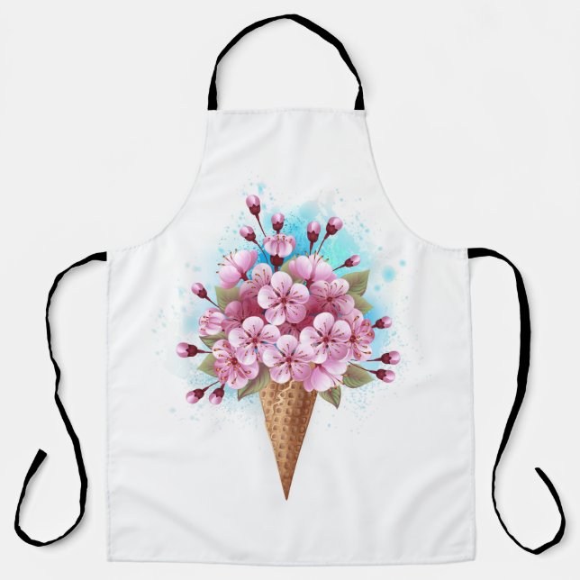 Rosa Sakura Ice Waffel Schürze (Vorderseite)