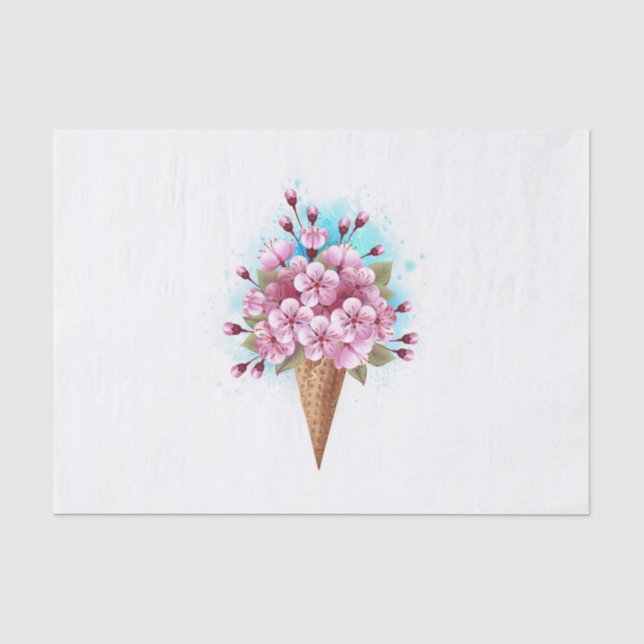 Rosa Sakura Ice Waffel Seidenpapier (Vorderseite)