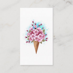 Rosa Sakura Ice Waffel Telefonnummerkarte