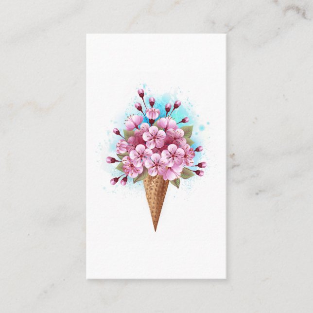 Rosa Sakura Ice Waffel Telefonnummerkarte (Vorderseite)