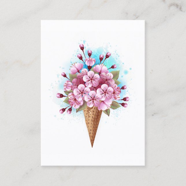Rosa Sakura Ice Waffel Telefonnummerkarte (Vorderseite)