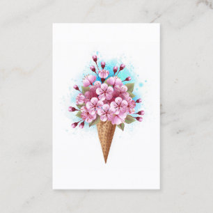 Rosa Sakura Ice Waffel Visitenkarte