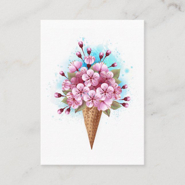 Rosa Sakura Ice Waffel Visitenkarte (Vorderseite)