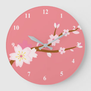 Rosa Sakura Jerry Blossom Japanisch Große Wanduhr