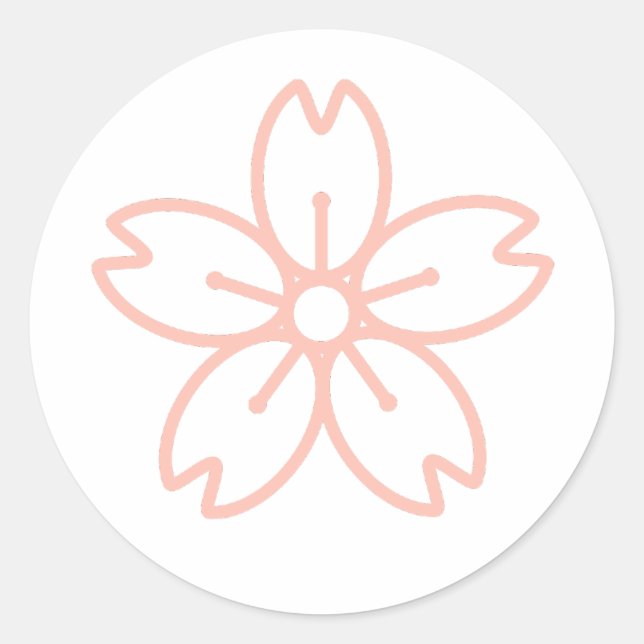 Rosa Sakura (Kirschblossom) Aufkleber (Vorderseite)