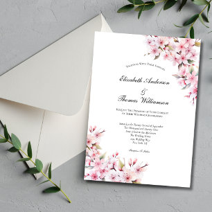 Rosa Sakura Kirschblüten Blumen Elegante Hochzeit Einladung