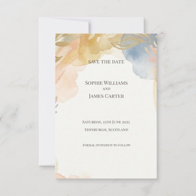 Rosa-Salbei-Blumen-Save-the-Date-Karte Save The Date (Vorderseite)