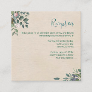 Rosa-Salbei-Hochzeitsempfang Begleitkarte