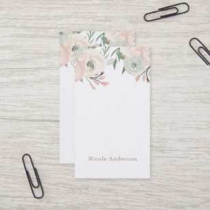 Rosa & Salbei Minzgrün Moderne Florale Eleganz Chi Visitenkarte