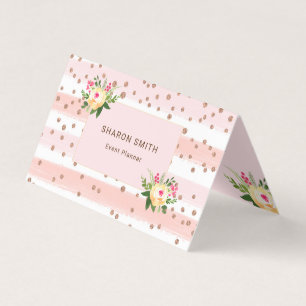 Rosa Salon Haare Makeup Weiße Streifen Visitenkarten