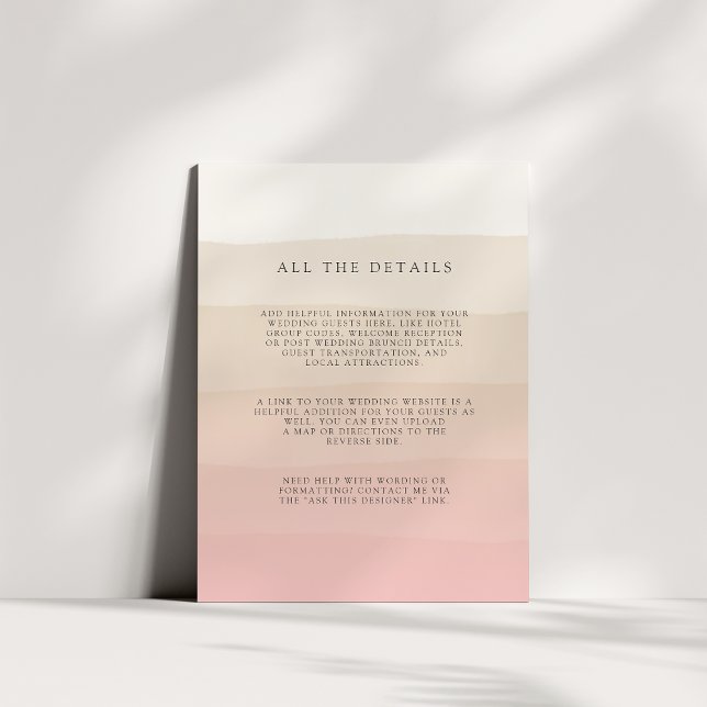 Rosa Sand | Angaben zum Hochzeitgast Begleitkarte (Von Creator hochgeladen)