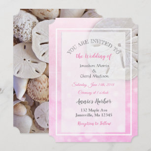 Rosa Sand Dollar Hochzeitseinladungen Einladung