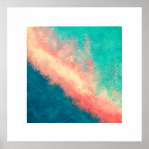 Rosa Sand-Paradies (Zen-Quadrat) Poster