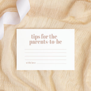 Rosa Sandstein-Typografie Baby-Eltern-Tipps Mitteilungskarte