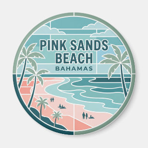 Rosa Sandstrand Bahamas Magnet