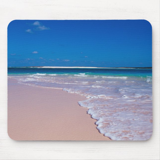 rosa Sandstrand bei Conch Bay, Cat Island, Mousepad (Vorne)