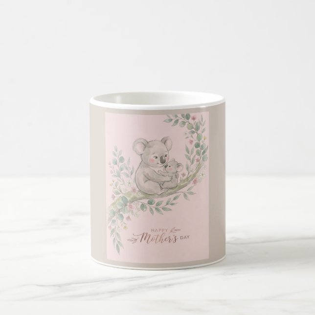 Rosa, sanfte Koalamutter und Joey Kaffeetasse (Mittel)