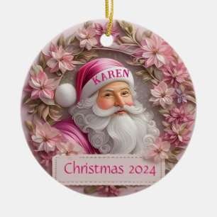 Rosa Santa Claus Personalisierte Ornamente