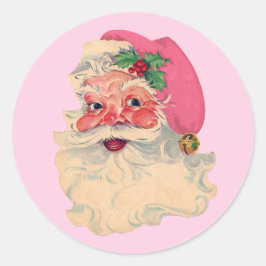 Rosa Santa Runder Aufkleber