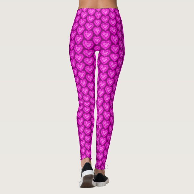 Rosa Saphir Herzklopfkunst Leggings (Rückseite)