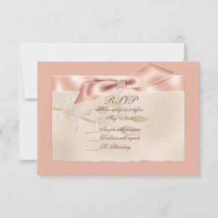 Rosa Satin Ribbon RSVP-Karten RSVP Karte