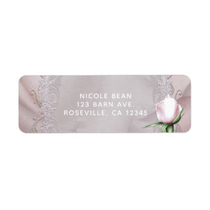 Rosa Satin-Schleife und Rose Romantische Hochzeit