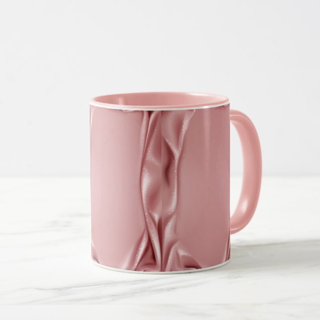 Rosa Satin Tasse (VorderseiteRechts)