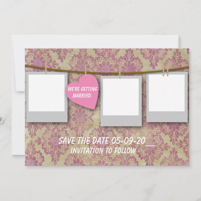 Rosa Save the Date (Vorderseite)