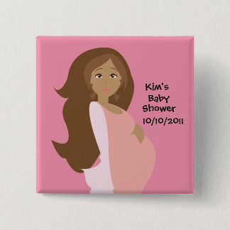 Rosa-Save the Date Baby-Dusche - personalisiert Button