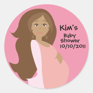 Rosa Save the Date Babydusche Rundkleber Runder Aufkleber