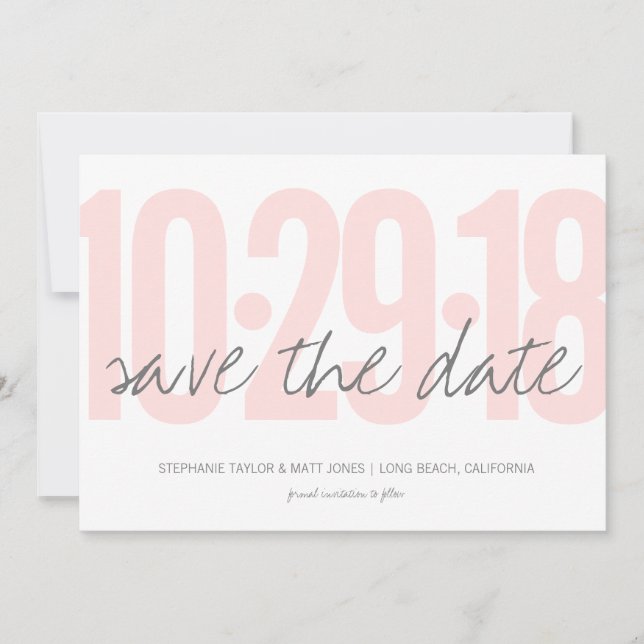 Rosa Save the Date, Hochzeit, Foto auf der Rücksei Save The Date (Vorderseite)