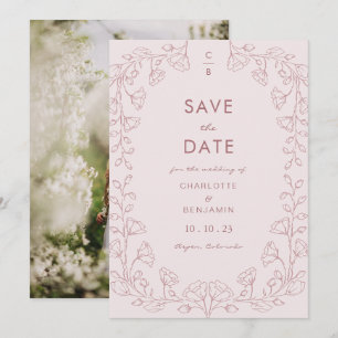 Rosa Save-the-Date-Karte Save The Date