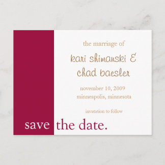 rosa Save the Date modern Ankündigungspostkarte