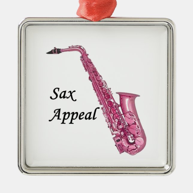 Rosa Sax Ornament Aus Metall (Vorne)