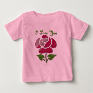 Rosa Schablone Pink I Love You Baby T-shirt