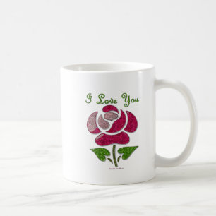 Rosa Schablone Pink I Love You Tasse