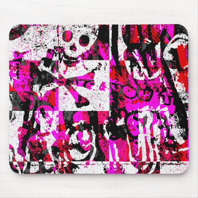 Rosa Schachbrett Graffiti Mouse Pad Mousepad (Vorne)