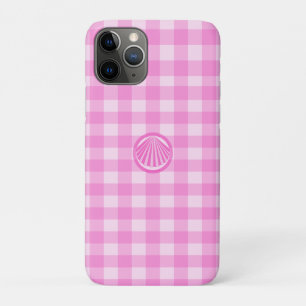 Rosa Schachbrett mit Meeresmuschel- Case-Mate iPhone Hülle