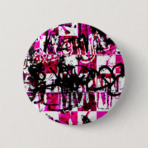 Rosa Schachbretter Button