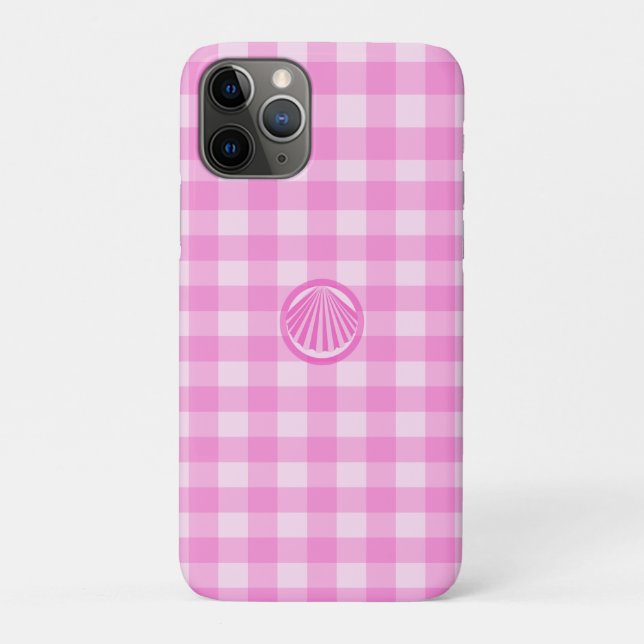 Rosa Schachbretter mit Muschel auf See - Case-Mate iPhone Hülle (Rückseite)