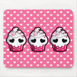 Rosa Schädel-kleiner Kuchen Mousepad