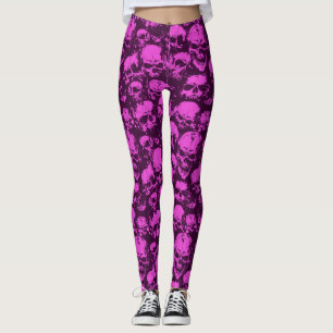 Rosa Schädel-Leggings Leggings
