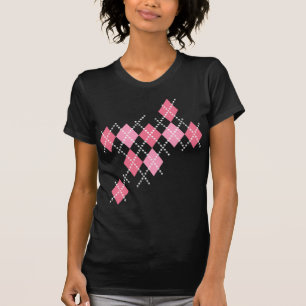 Rosa Schädel-Raute T-Shirt